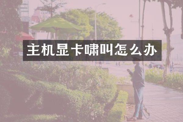 主机显卡啸叫怎么办