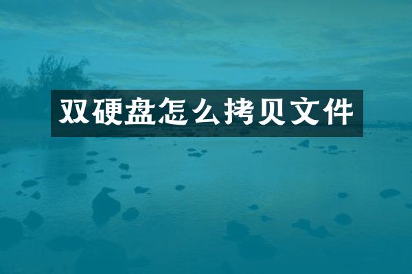 双硬盘怎么拷贝文件