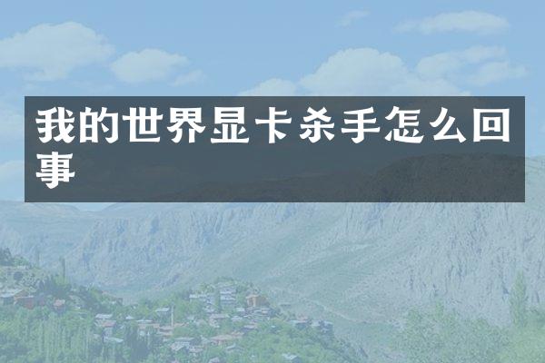 我的世界显卡杀手怎么回事