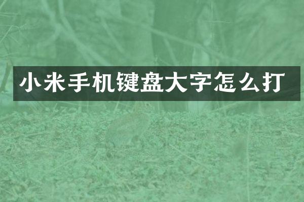 小米手机键盘大字怎么打