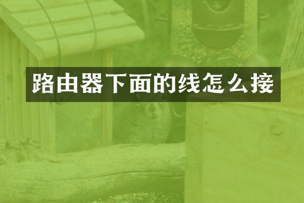 路由器下面的线怎么接