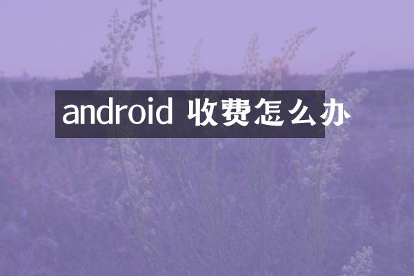 android 收费怎么办