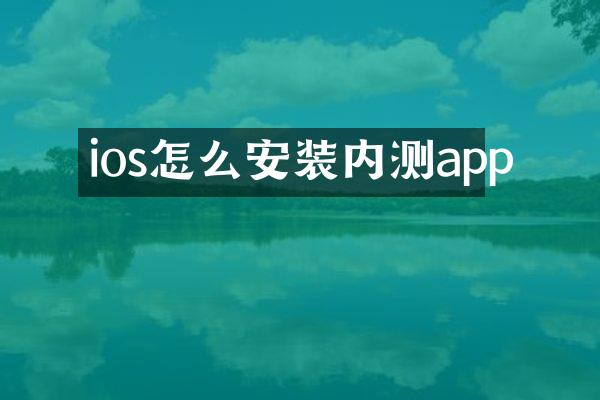 ios怎么安装内测app