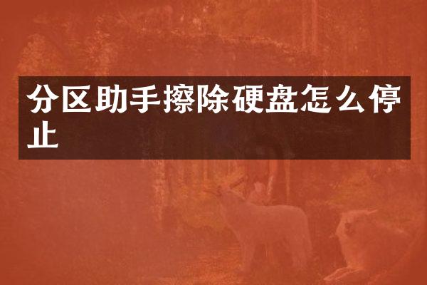 分区助手擦除硬盘怎么停止