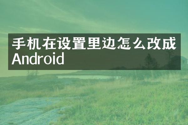 手机在设置里边怎么改成Android