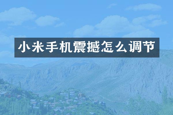 小米手机震撼怎么调节