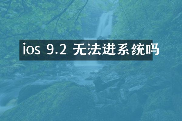 ios 9.2 无法进系统吗
