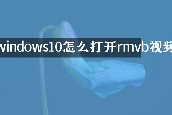 windows10怎么打开rmvb视频