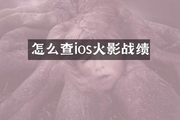 怎么查ios火影战绩