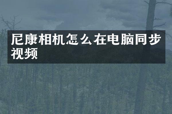 尼康相机怎么在电脑同步视频