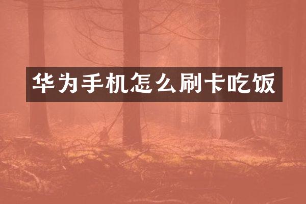华为手机怎么刷卡吃饭