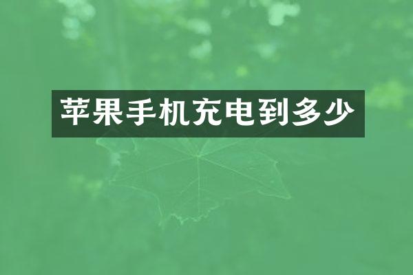 苹果手机充电到多少
