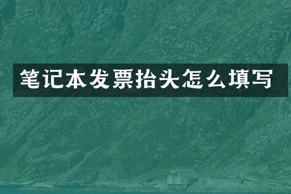 笔记本发票抬头怎么填写