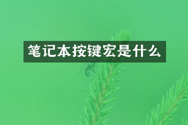笔记本按键宏是什么