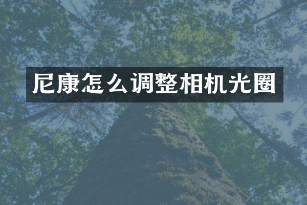 尼康怎么调整相机光圈