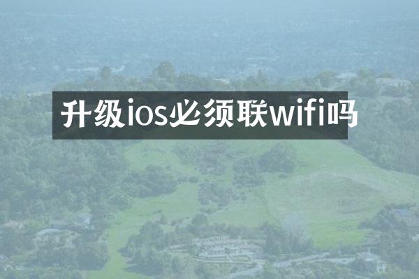 升级ios必须联wifi吗