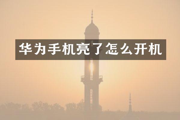 华为手机亮了怎么开机