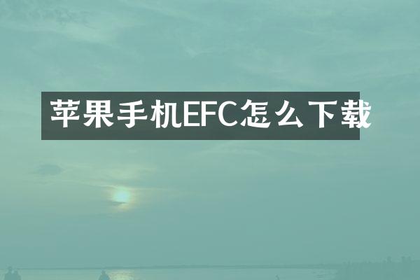 苹果手机EFC怎么下载