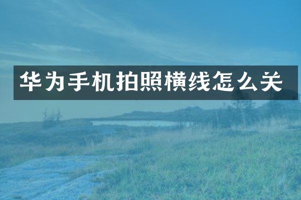 华为手机拍照横线怎么关