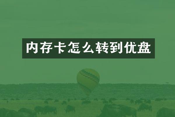 内存卡怎么转到优盘