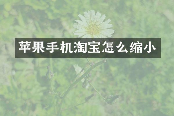 苹果手机淘宝怎么缩小