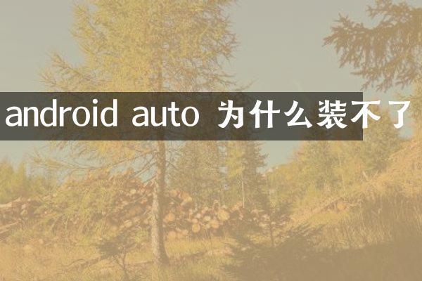 android auto 为什么装不了
