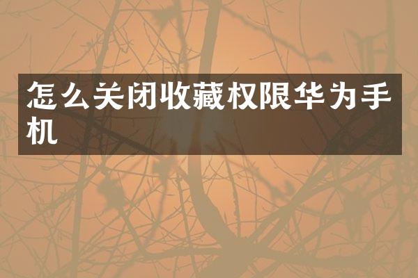怎么关闭收藏权限华为手机