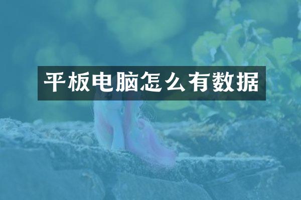 平板电脑怎么有数据