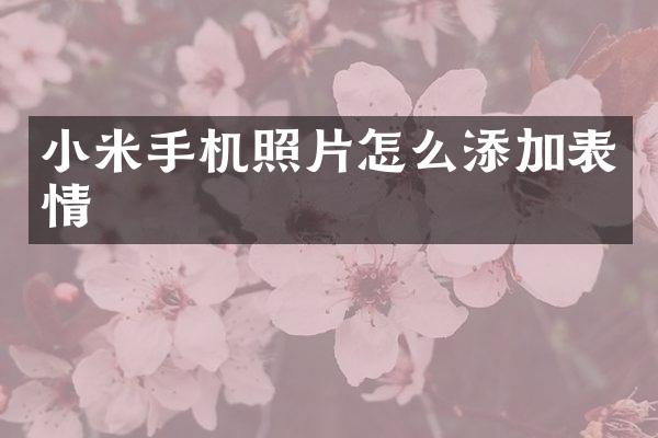 小米手机照片怎么添加表情