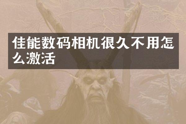 佳能数码相机很久不用怎么激活