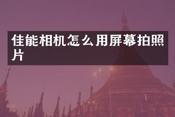 佳能相机怎么用屏幕拍照片