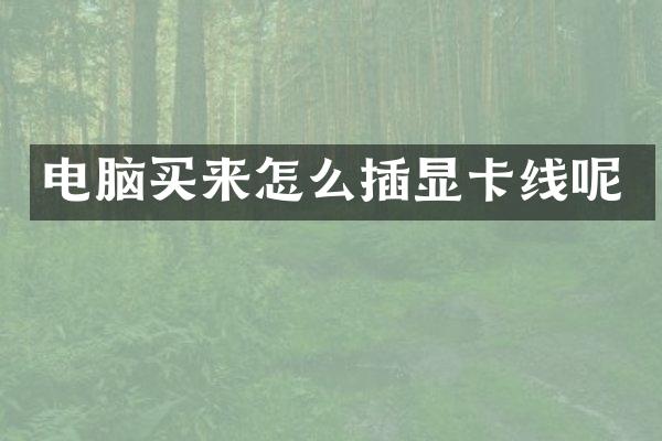 电脑买来怎么插显卡线呢