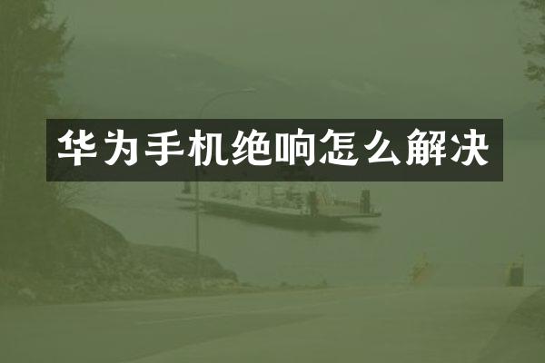 华为手机绝响怎么解决