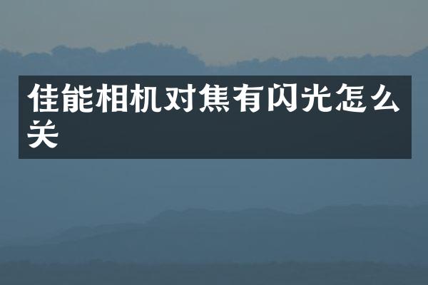 佳能相机对焦有闪光怎么关