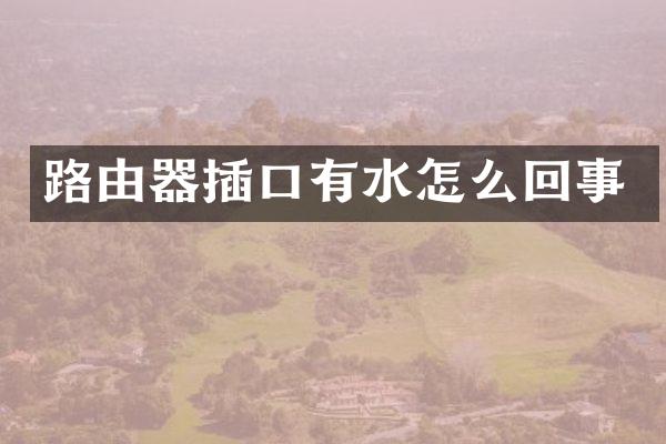 路由器插口有水怎么回事