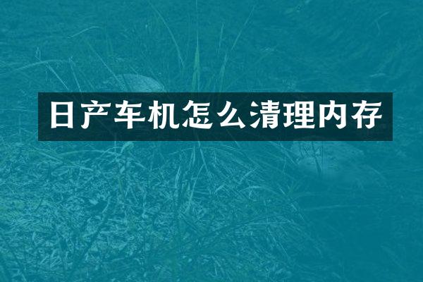 日产车机怎么清理内存