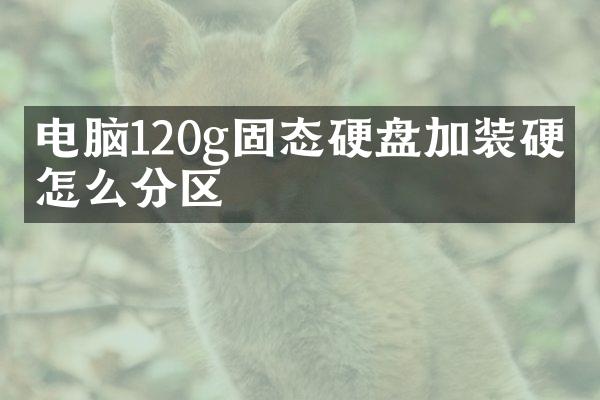 电脑120g固态硬盘加装硬盘怎么分区