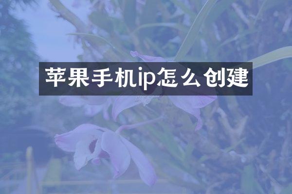 苹果手机ip怎么创建