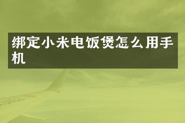 绑定小米电饭煲怎么用手机