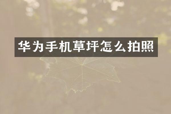 华为手机草坪怎么拍照