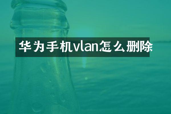 华为手机vlan怎么删除