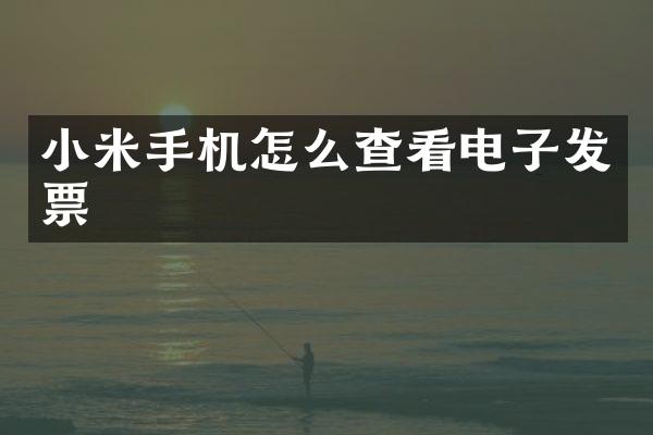 小米手机怎么查看电子发票