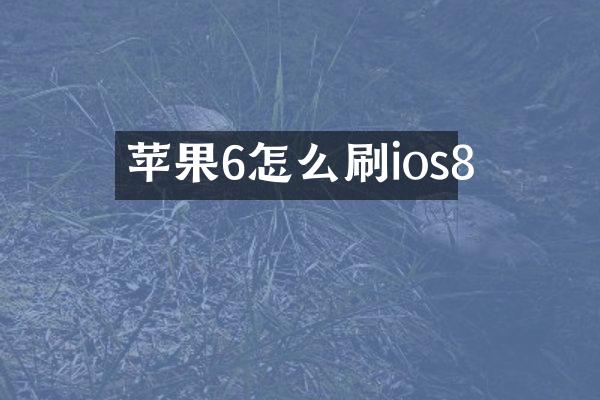 苹果6怎么刷ios8
