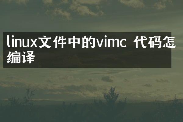 linux文件中的vimc 代码怎么编译