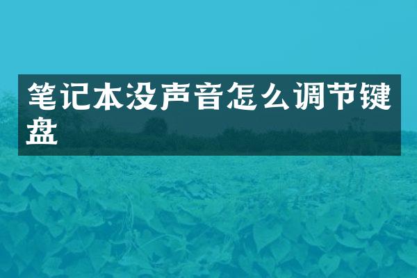 笔记本没声音怎么调节键盘