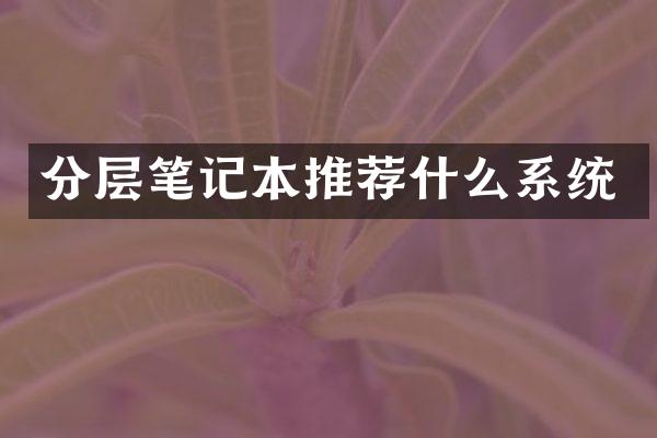 分层笔记本推荐什么系统