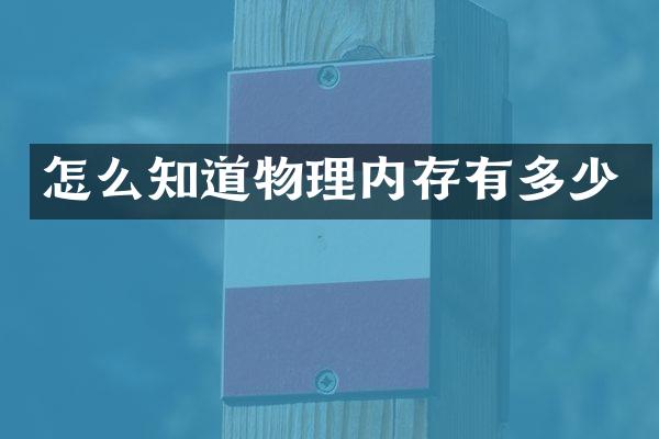 怎么知道物理内存有多少