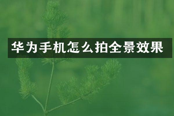 华为手机怎么拍全景效果