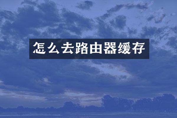 怎么去路由器缓存