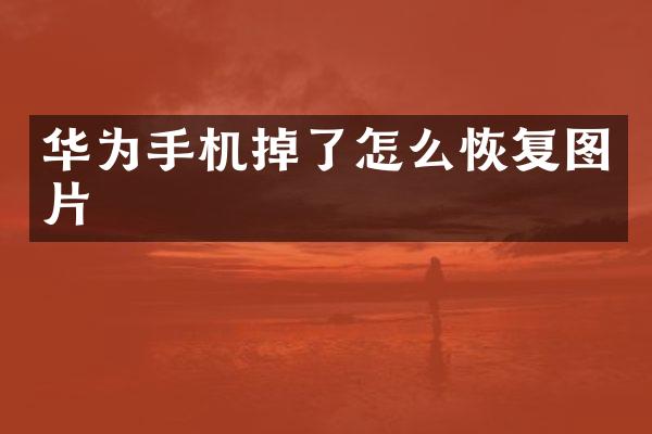 华为手机掉了怎么恢复图片